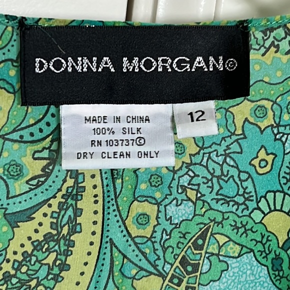 Donna Morgan silk chiffon paisley 2 pc dress set - Picture 3 of 7